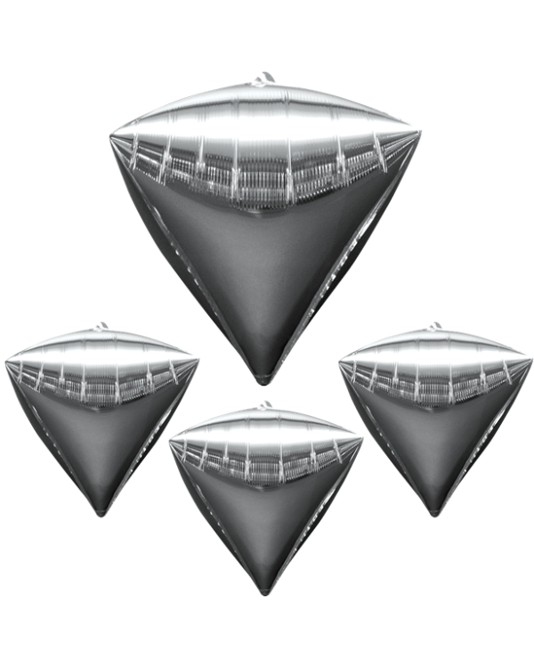 Diamondz Silver Diamond Shaped Balloon - 17&quot; Foil - unpackaged