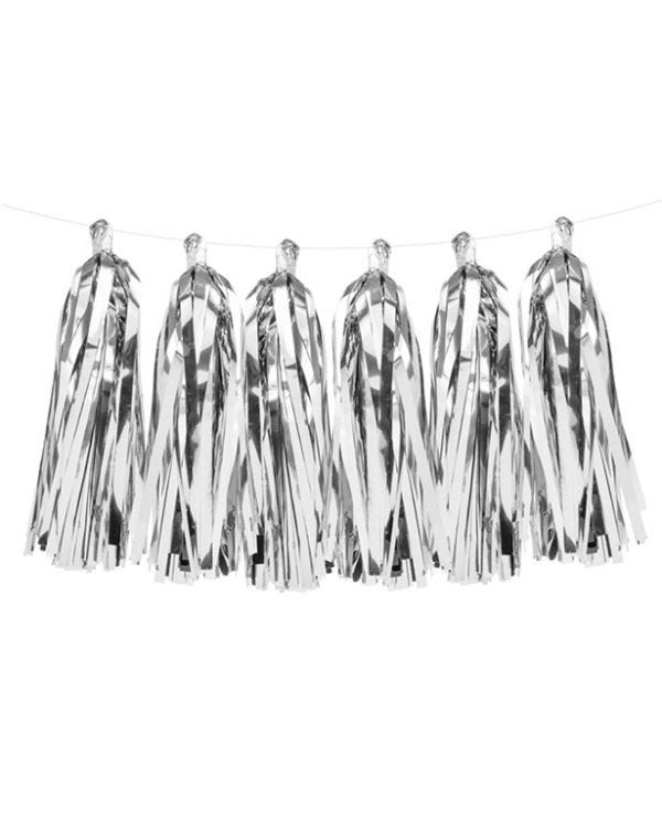 Silver Tassel Garland Decoration - 1.5m
