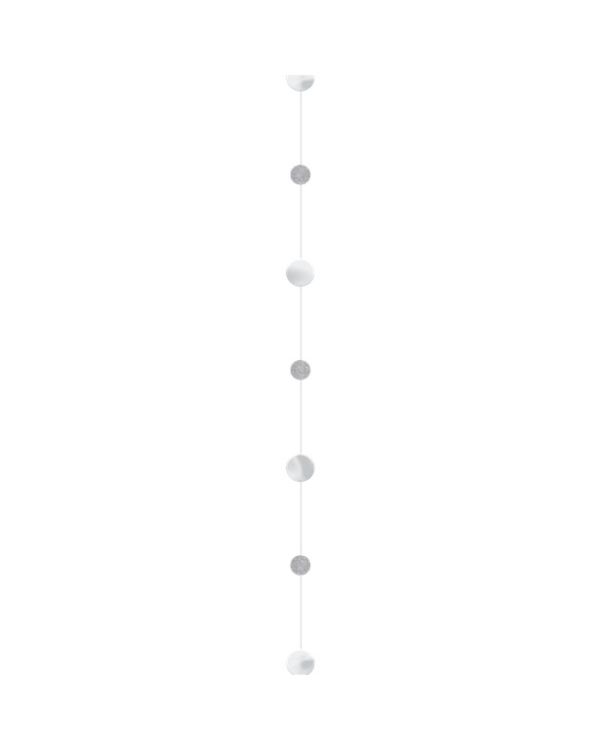 Silver Glitter Paper Circles Balloon Tail - 1.8m