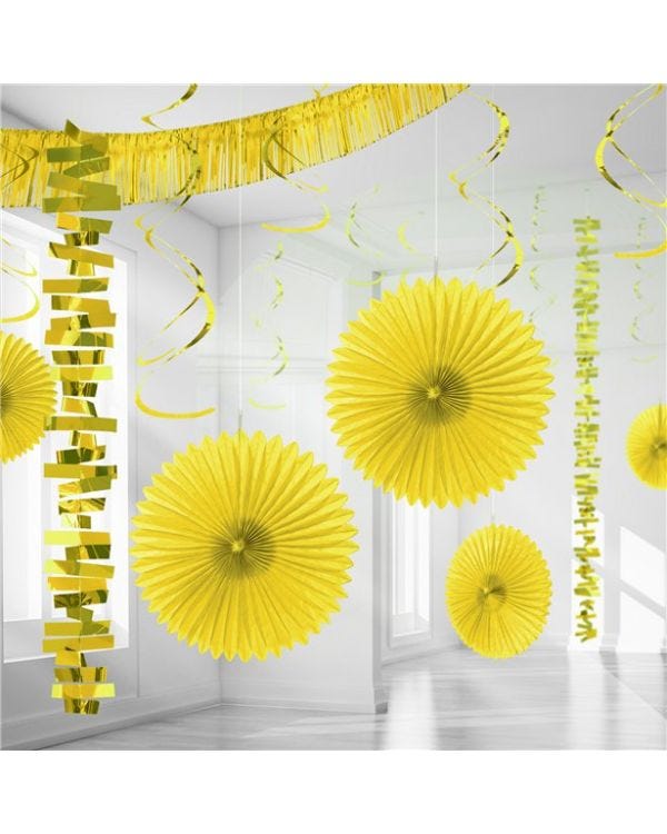 Yellow Paper &amp; Foil Room Decorating Kit