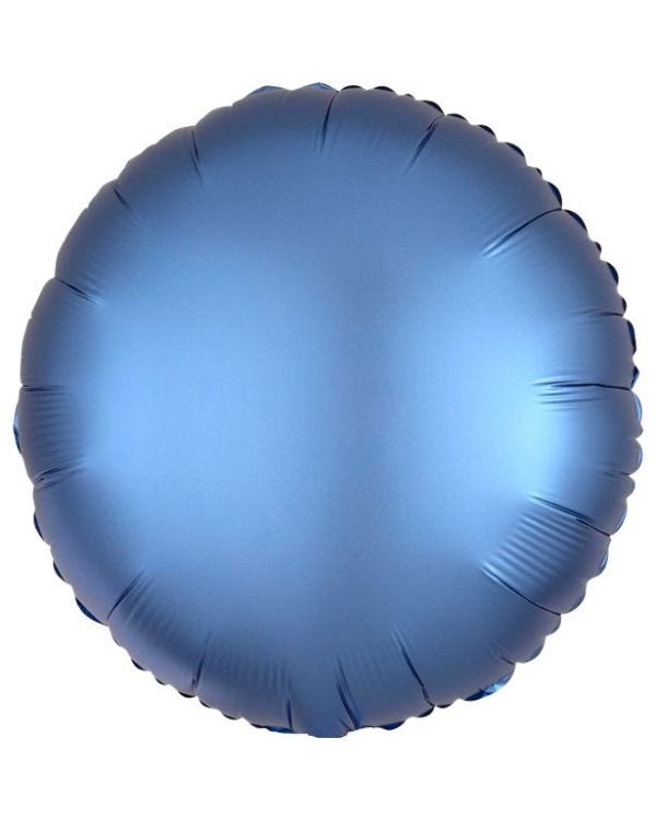 Azure Satin Luxe Circle Foil Balloon - 18&quot;
