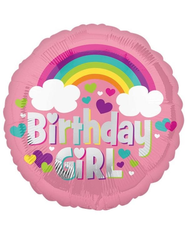 Birthday Girl Rainbow Balloon - 18&quot; Foil
