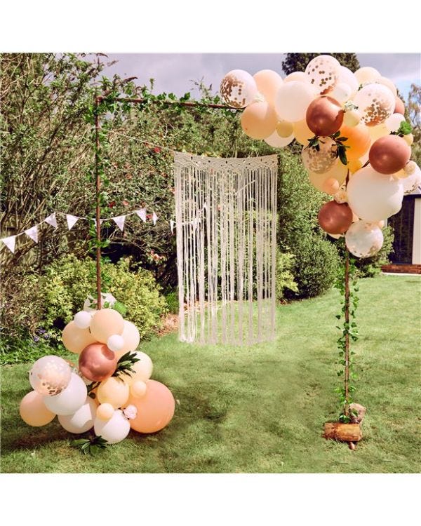 Macrame &amp; Balloon Copper Frame Arch Decorating Kit