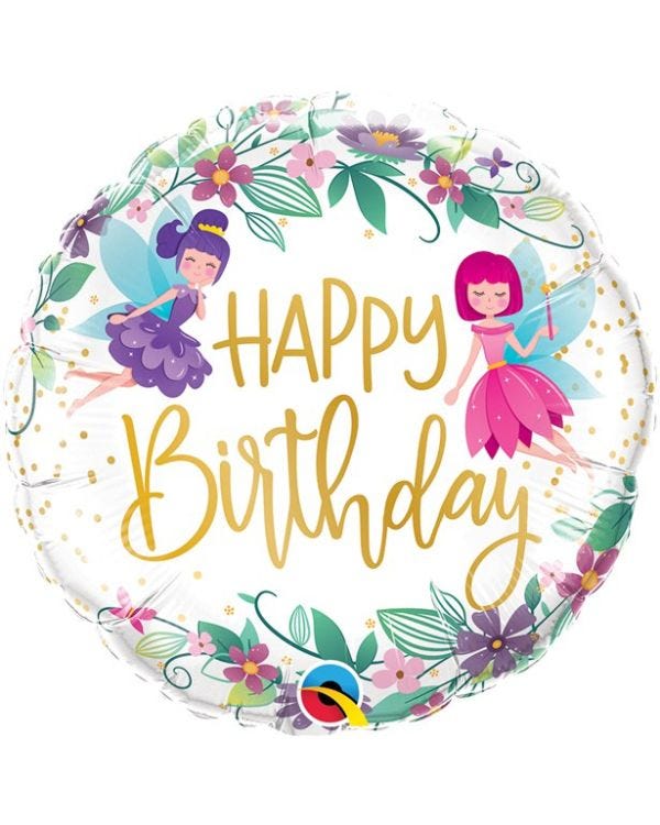 Wild Flower Fairies &quot;Happy Birthday&quot; Balloon - 18&quot; Foil