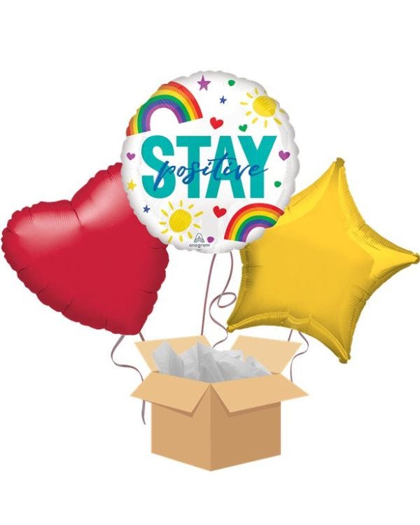 &quot;Stay Positive - We Got This&quot; Balloon Bouquet - Delivered Inflated