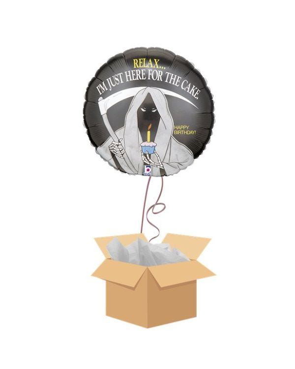 Grim Reaper Happy Birthday Balloon - Delivered Inflated