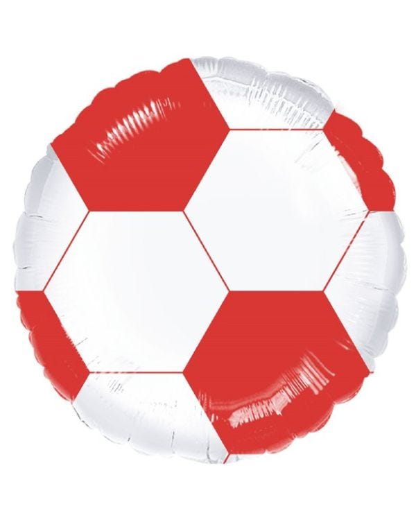 Red &amp; White Football Foil Balloon - 17&quot;