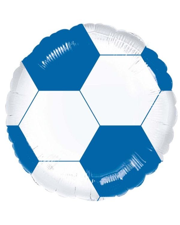 Football Blue &amp; White Foil Balloon - 18&quot;