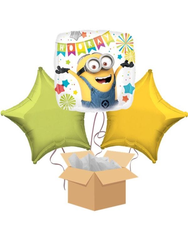 Minions Party Balloon Bouquet - Delivered Inflated