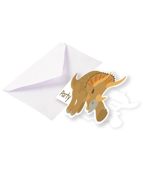Happy Dinosaur Invitations &amp; Envelopes (8pk)