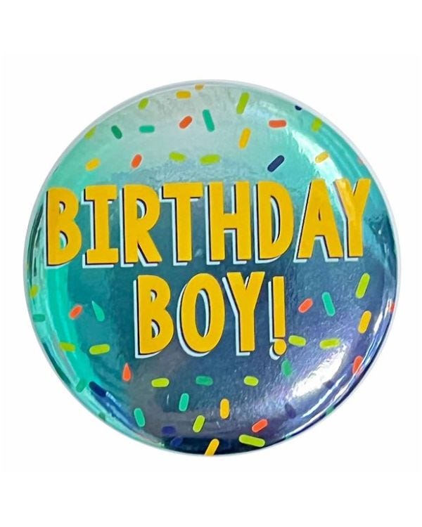 Birthday Boy Blue Badge - 6cm