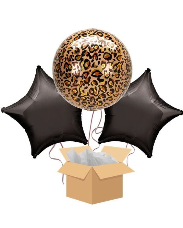 Leopard Orbz Balloon Bouquet - Delivered Inflated