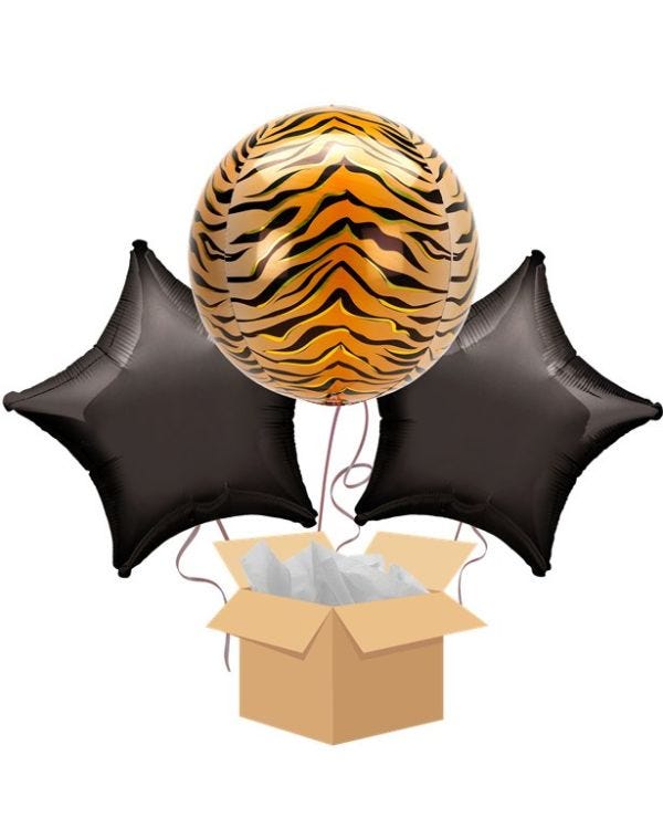 Tiger Orbz Balloon Bouquet - Delivered Inflated