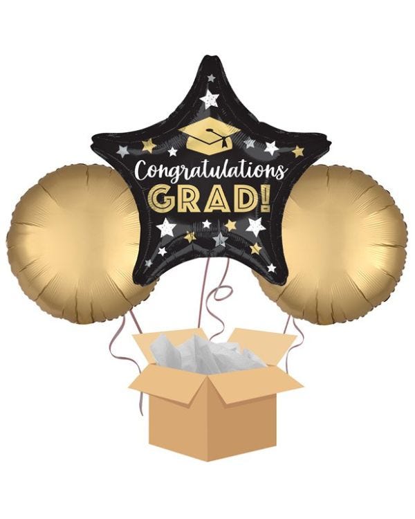 Congratulations Grad Star Balloon - Delivered Inflated