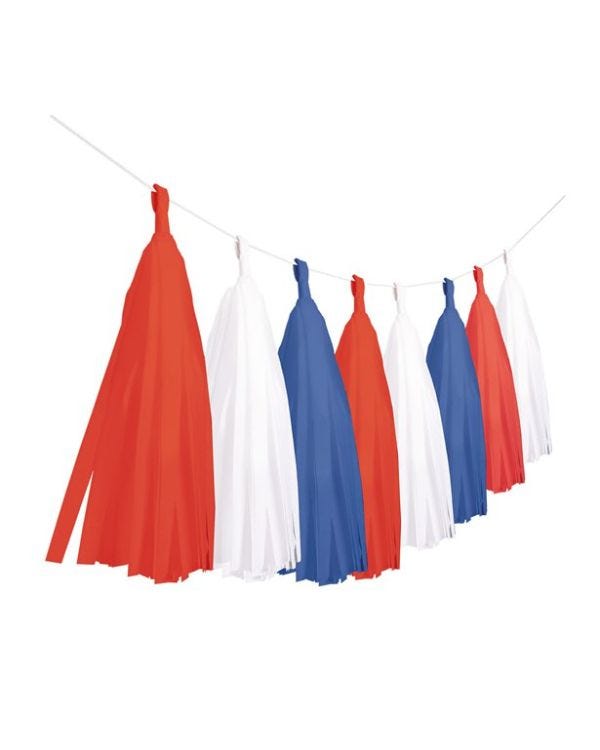 Red, White &amp; Blue Tassel Garland - 6m