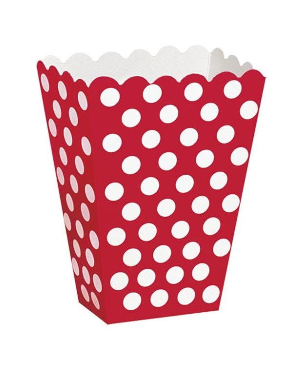 Red Polka Dot Treat Boxes (8pk)