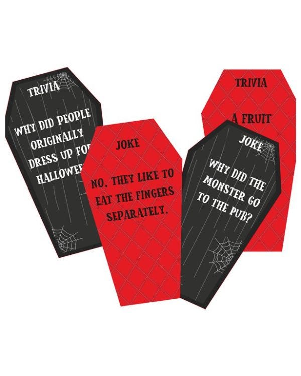 Adult Halloween Joke &amp; Trivia Cards