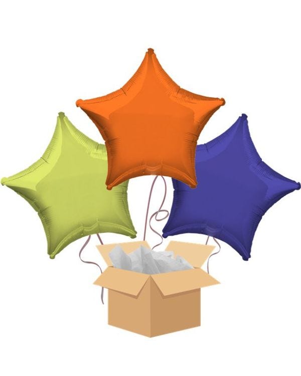 Colourful Stars Balloon Bouquet - Delivered Inflated