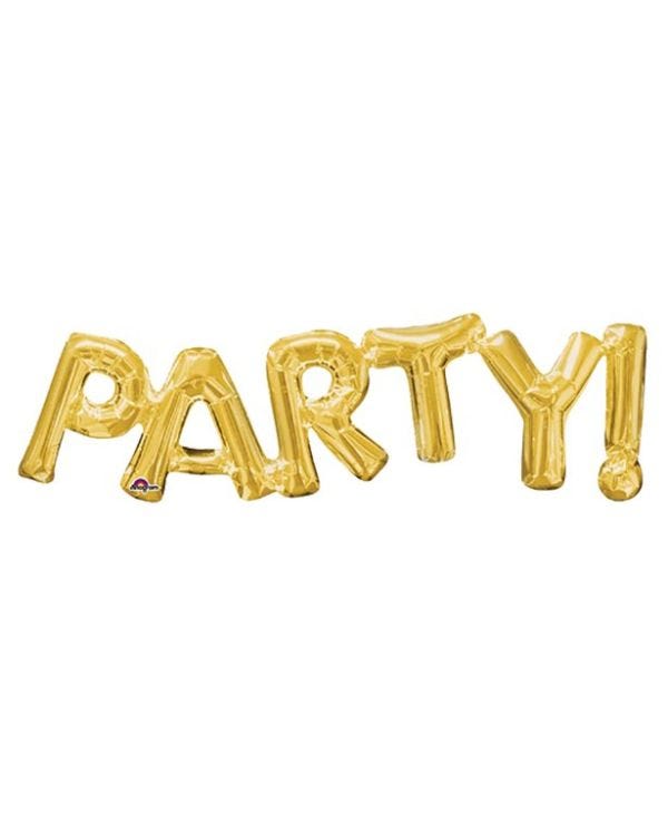 Party Gold Foil Phrase Balloon