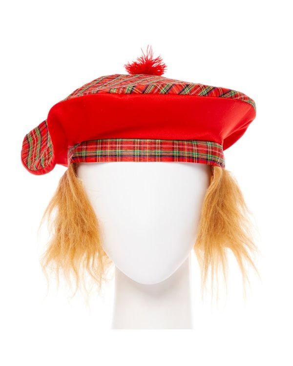 Red  Tartan Tam o&#039; Shanter Hat