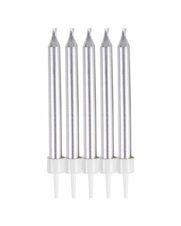 Silver Candles - 6cm (10pk)