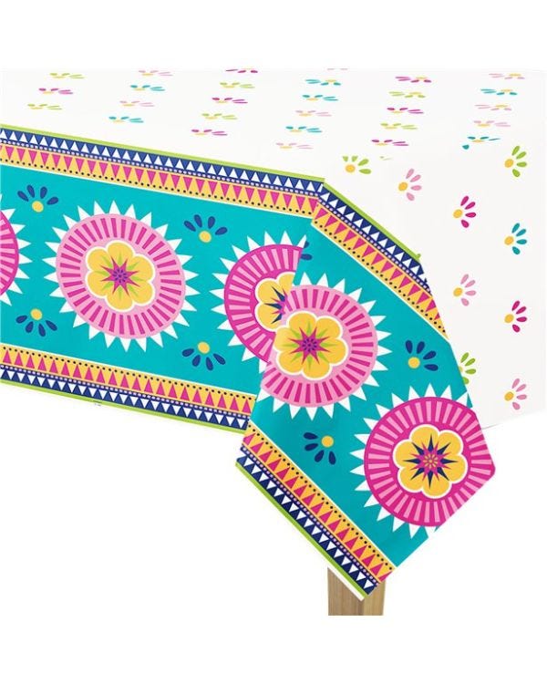Boho Fiesta Plastic Tablecover - 1.37m x 2.13m