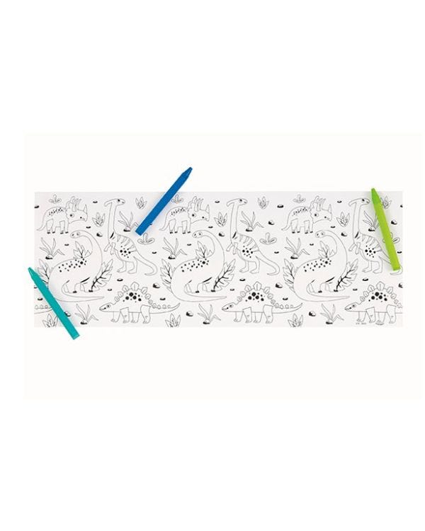 Dino-Roar Colouring Roll &amp; Crayons (3pk)