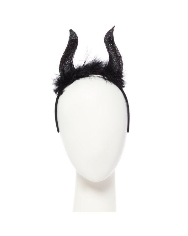 Black Glittery Horn Headband