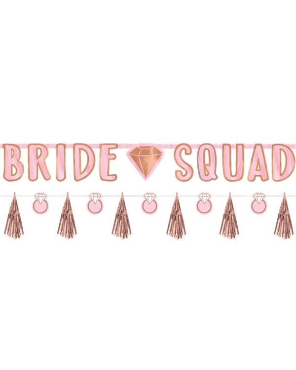 Blush Hen Party Bride Squad Banner Kit (2pk)