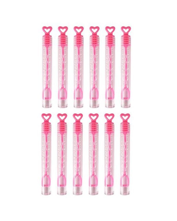 Hen Party Pink Heart Bubble Tubes - 4ml (12pk)
