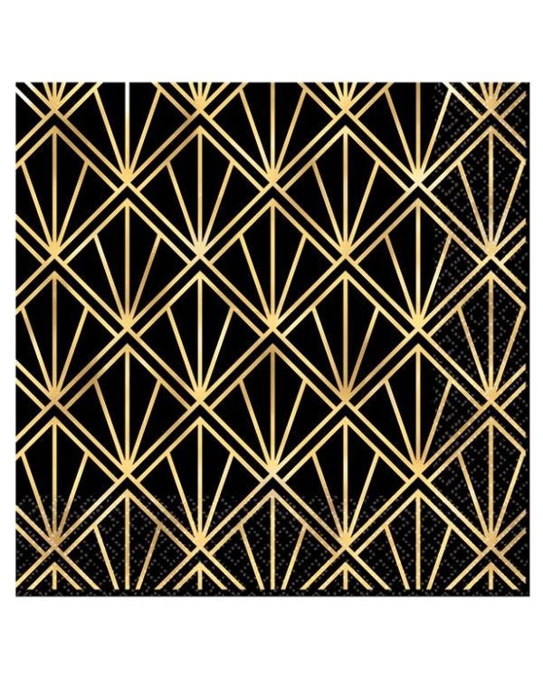 Hollywood Metallic Paper Napkins - 33cm (16pk)