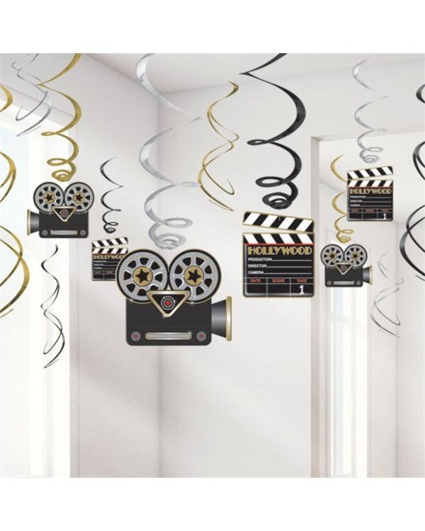 Hollywood Hanging Swirls Decoration - 60cm (12pk)