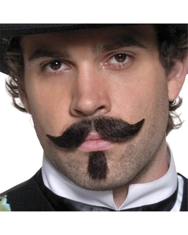 Western Gambler Black Moustache