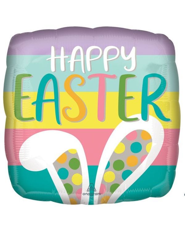 Happy Easter Bunny Ears - 18&quot; Foil