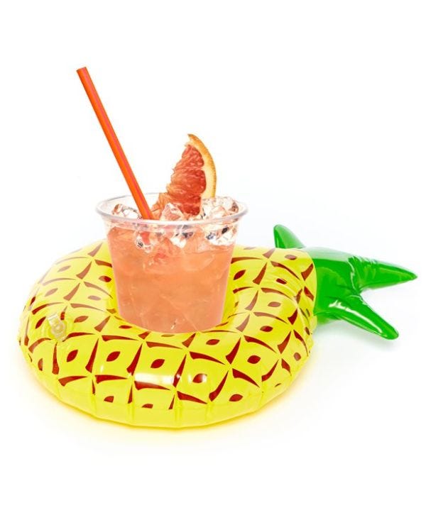 Inflatable Pineapple Drinks Holder - 18cm