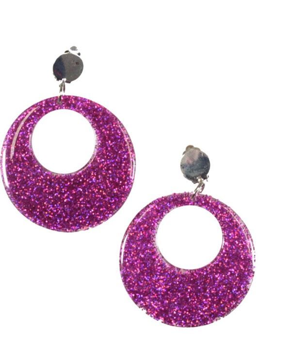 Pink Glitter Mod Earrings
