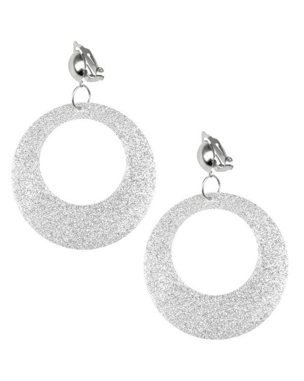 Silver Glitter Mod Earrings