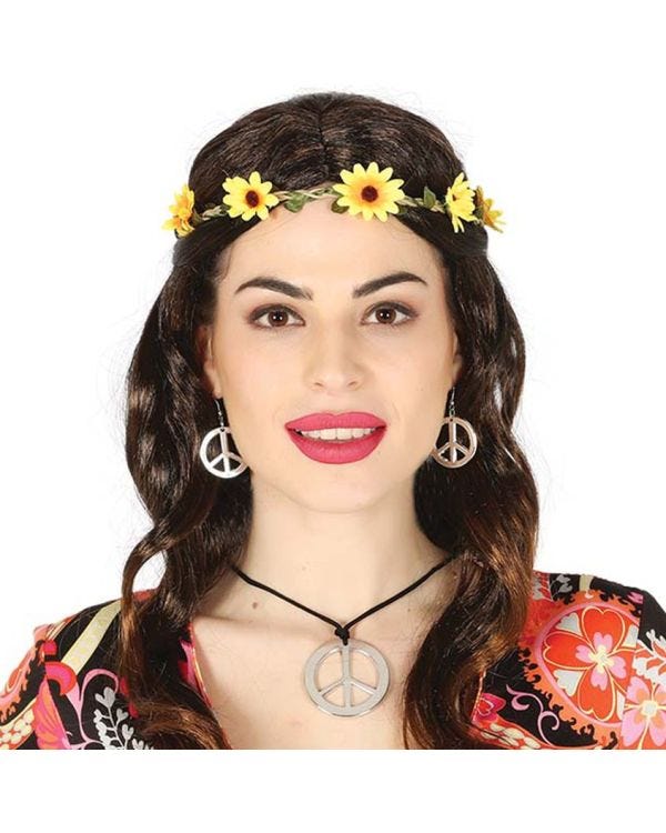 Hippie Peace Necklace &amp; Earrings
