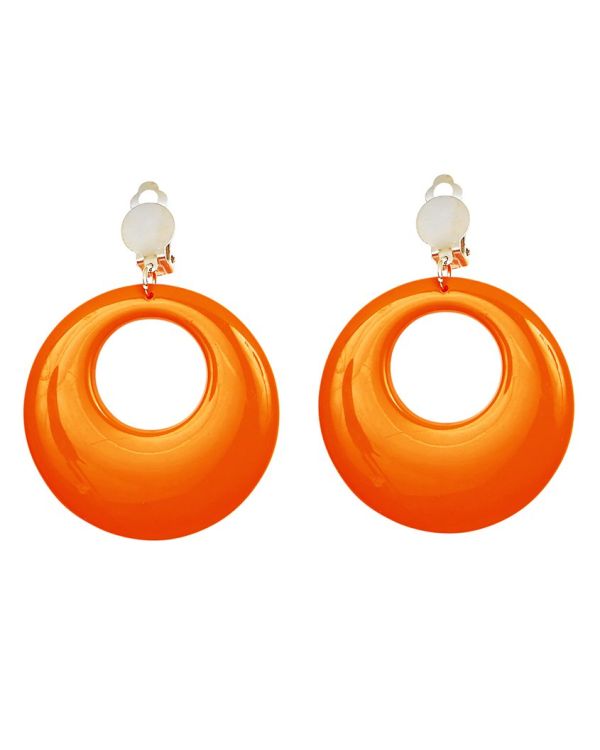 Neon Orange 80&#039;s Earrings