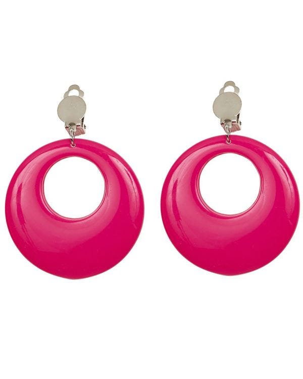 Neon Pink 80&#039;s Earrings
