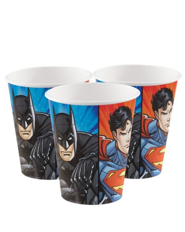 Justice League Paper Cups - 266ml (8pk)