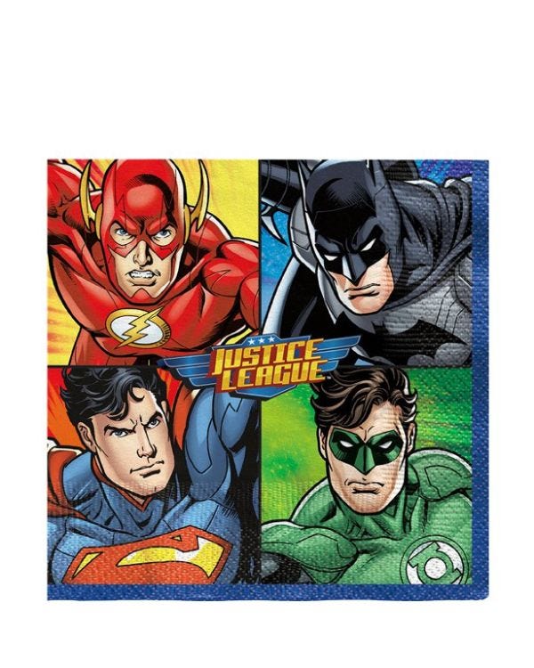 Justice League Napkins - 33cm (16pk)
