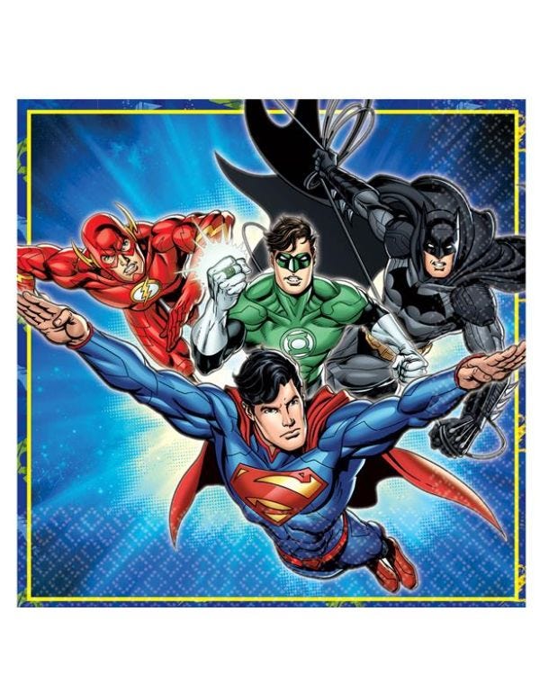 Justice League Napkins - 2ply Paper (16pk)