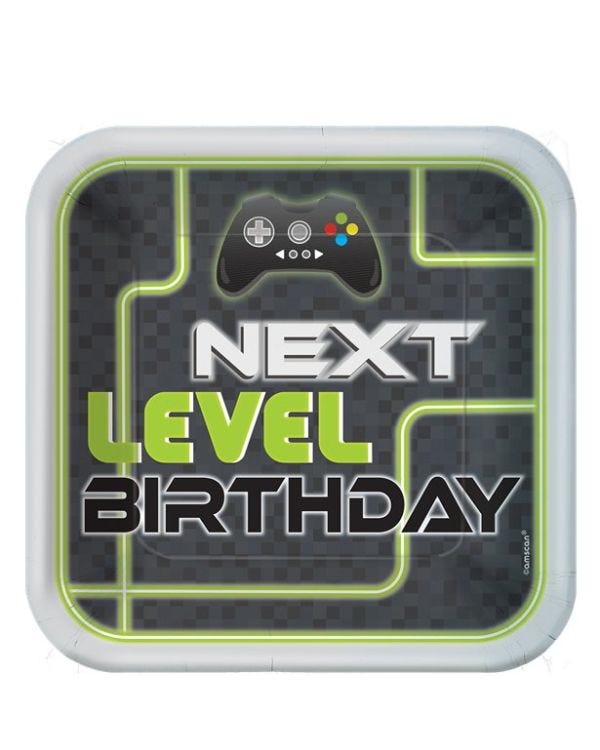 Level Up Paper Square Plate - 23cm (8pk)