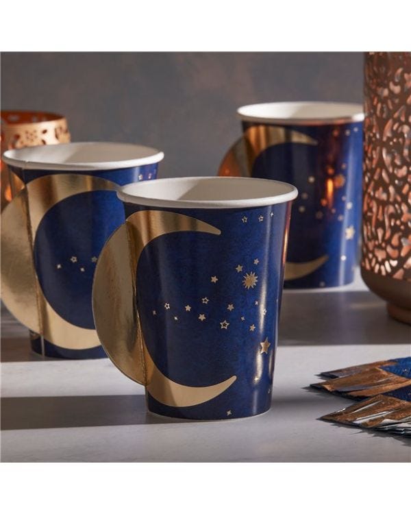 EID 3D Moon Paper Cups - 266ml (8pk)