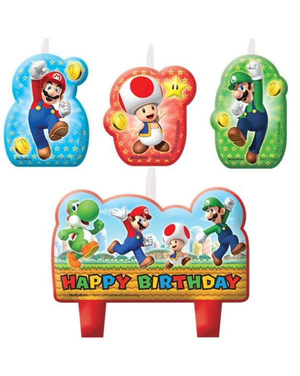 Super Mario Birthday Candles (4pk)