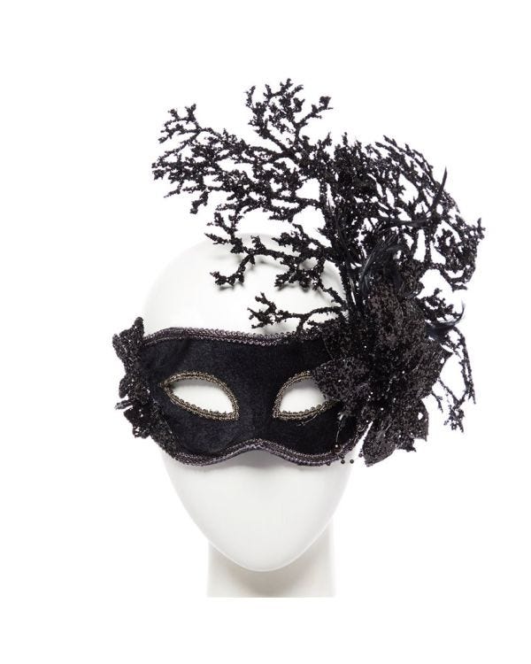 Black Floral Masquerade Mask