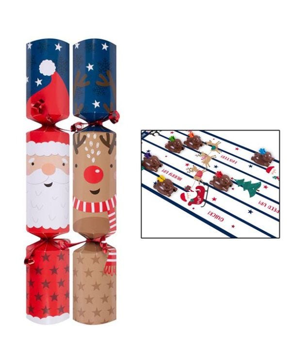 Racing Reindeers Game Crackers - 30m (6pk)