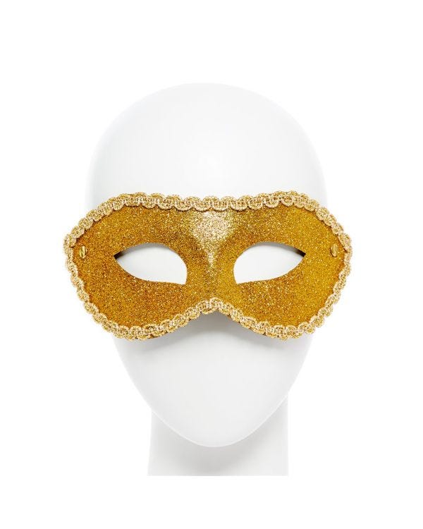 Gold Glitter Masquerade Mask