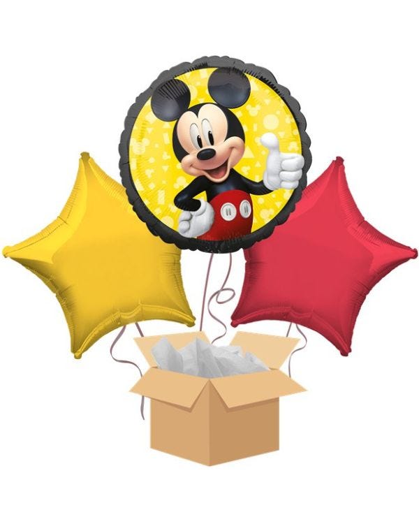 Mickey Mouse Balloon Bouquet - Delivered Inflated